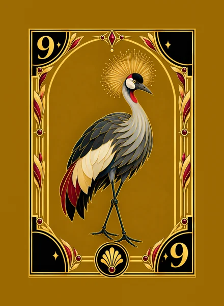 Carte originale BAO BEI : Grue couronnée